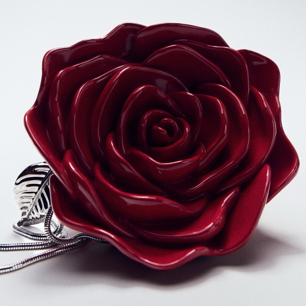 Zara Red Rose-Shaped Bag